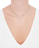 Diamond Cluster Layered Necklace (1/10 ct. t.w.) in Sterling Silver, 16" + 2" extender