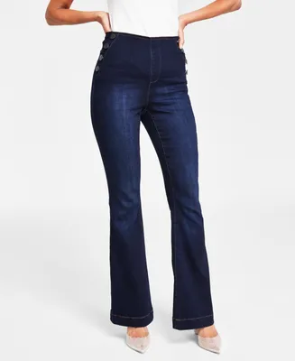 I.n.c. International Concepts Women's Sailor High-Rise Pull-On Flare-Leg Jeans, Created for Macy's