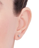 2-Pc. Set Diamond Cluster Collar Necklace & Matching Stud Earrings (1/4 ct. t.w.) in Sterling Silver