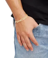 Men's Figaro Link Chain Bracelet 18k Gold-Plated Sterling Silver or