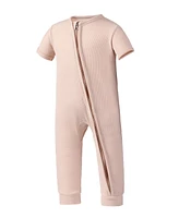 Earth Baby Outfitters Boys Rayon from Bamboo Ribbed Zip Front Romper