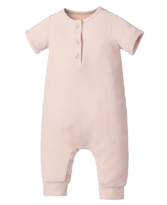 Earth Baby Outfitters Boys Rayon from Bamboo Ribbed Henley Romper