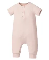 Earth Baby Outfitters Boys Rayon from Bamboo Ribbed Henley Romper