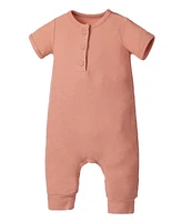 Earth Baby Outfitters Baby Boys Rayon from Bamboo Ribbed Henley Romper