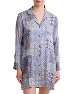 Splendid Women's Printed Long-Sleeve Sleepshirt