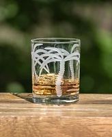 Rolf Glass Palm Tree Double Old Fashioned Glass 13oz