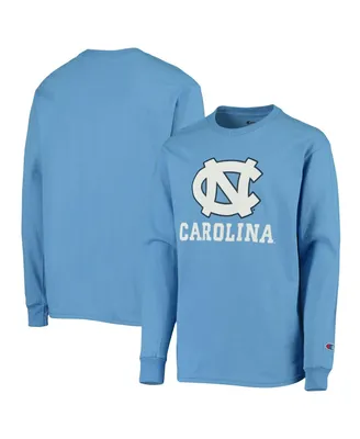 Big Boys Champion Carolina Blue North Carolina Tar Heels Lockup Long Sleeve T-shirt