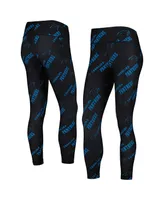 Women's Concepts Sport Black Carolina Panthers Breakthrough Allover Print Lounge Leggings