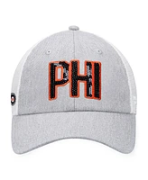 Women's Fanatics Heather Gray, White Philadelphia Flyers Iconic Glimmer Trucker Snapback Hat