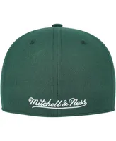 Men's Mitchell & Ness Hunter Green Milwaukee Bucks Hardwood Classics Mvp Team Ground 2.0 Fitted Hat