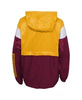 Big Boys Gold, Burgundy Washington Commanders Goal Line Stance Full-Zip Hoodie Windbreaker Jacket