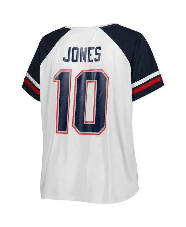 Profile Women's Mac Jones White New England Patriots Plus Notch Neck  T-shirt