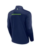 Men's Fanatics College Navy Seattle Seahawks Defender Half-Zip Top