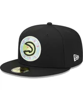 Men's New Era Black Atlanta Hawks Color Pack 59FIFTY Fitted Hat