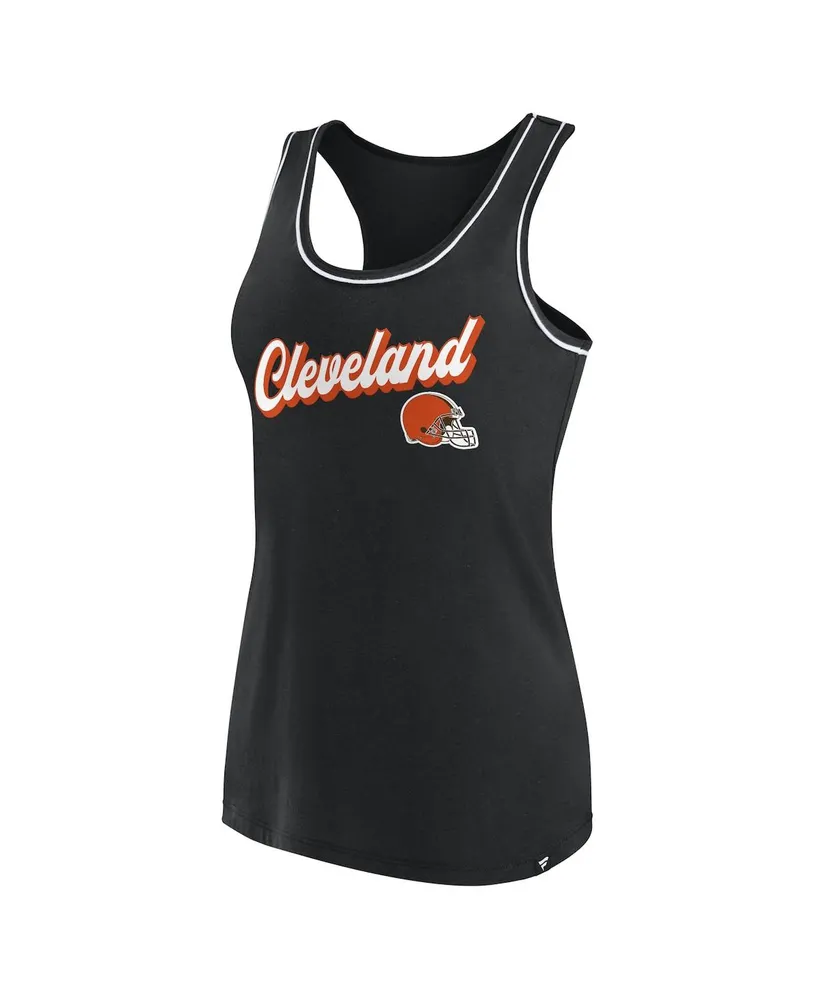 Women's Fanatics Black Cleveland Browns Wordmark Logo Racerback Scoop Neck Tank Top
