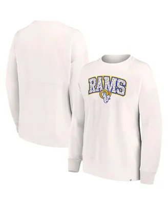 Women's Fanatics White Los Angeles Rams Leopard Team Pullover Sweatshirt