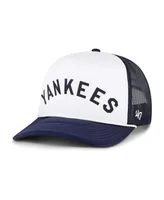 Men's '47 Brand White New York Yankees Foam Front Script Trucker Snapback Hat