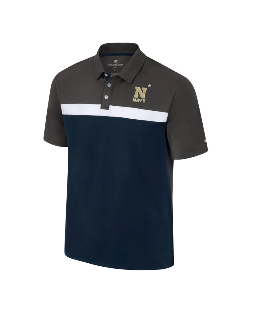 Men's Colosseum Charcoal Navy Midshipmen Two Yutes Polo Shirt