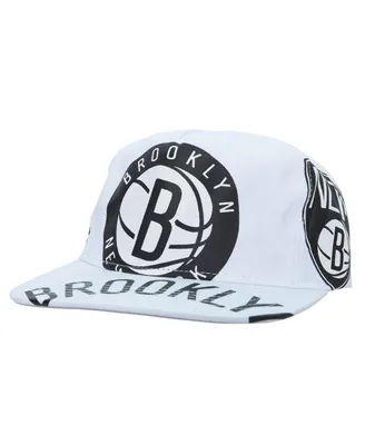 Men's Mitchell & Ness White Brooklyn Nets Hardwood Classics In Your Face Deadstock Snapback Hat