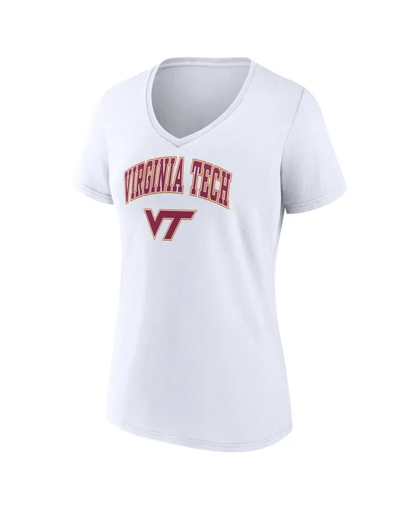 Women's Fanatics White Virginia Tech Hokies Evergreen Campus V-Neck T-shirt