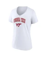 Women's Fanatics White Virginia Tech Hokies Evergreen Campus V-Neck T-shirt