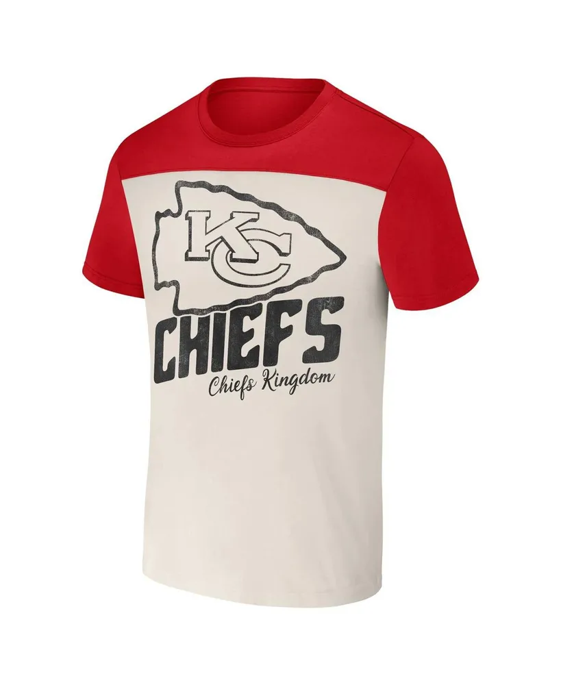 Men's Nfl X Darius Rucker Collection by Fanatics Cream Kansas City Chiefs Colorblocked T-shirt