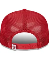 Men's New Era Red Washington Nationals Team Color Trucker 9FIFTY Snapback Hat