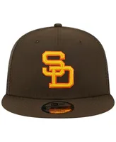 Men's New Era Brown San Diego Padres Cooperstown Collection Team Color Trucker 9FIFTY Snapback Hat