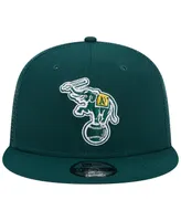 Men's New Era Green Oakland Athletics Cooperstown Collection Team Color Trucker 9FIFTY Snapback Hat