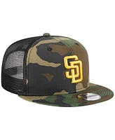 Men's New Era Camo San Diego Padres Woodland Camo Trucker 9FIFTY Snapback Hat