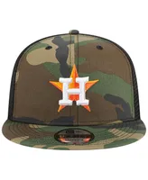 Men's New Era Camo Houston Astros Woodland Camo Trucker 9FIFTY Snapback Hat