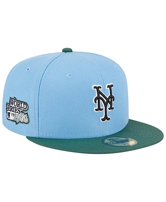 Men's New Era Sky Blue, Cilantro New York Mets 1986 World Series 59FIFTY Fitted Hat