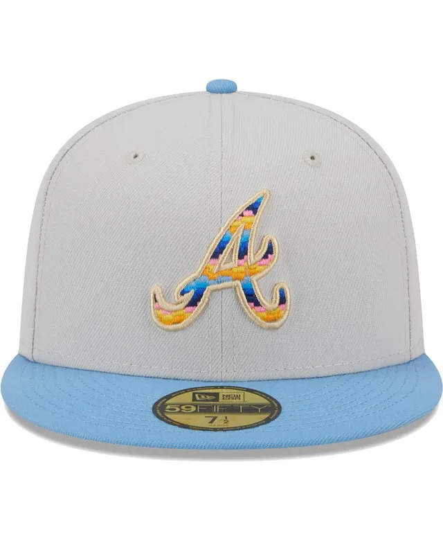 Men's New Era Light Blue/Brown Boston Braves Cooperstown Collection 1914  World Series Beach Kiss 59FIFTY Fitted Hat 