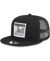 Men's New Era Black Chicago White Sox Scratch Squared Trucker 9FIFTY Snapback Hat