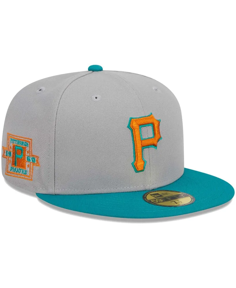 Men's New Era Gray, Teal Pittsburgh Pirates 59FIFTY Fitted Hat