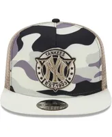 Men's New Era White New York Yankees Chrome Camo A-Frame 9FIFTY Trucker Snapback Hat