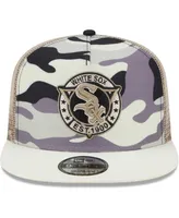 Men's New Era White Chicago White Sox Chrome Camo A-Frame 9FIFTY Trucker Snapback Hat