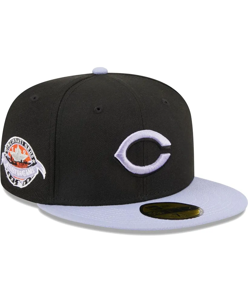 Men's New Era Black Cincinnati Reds Side Patch 59FIFTY Fitted Hat