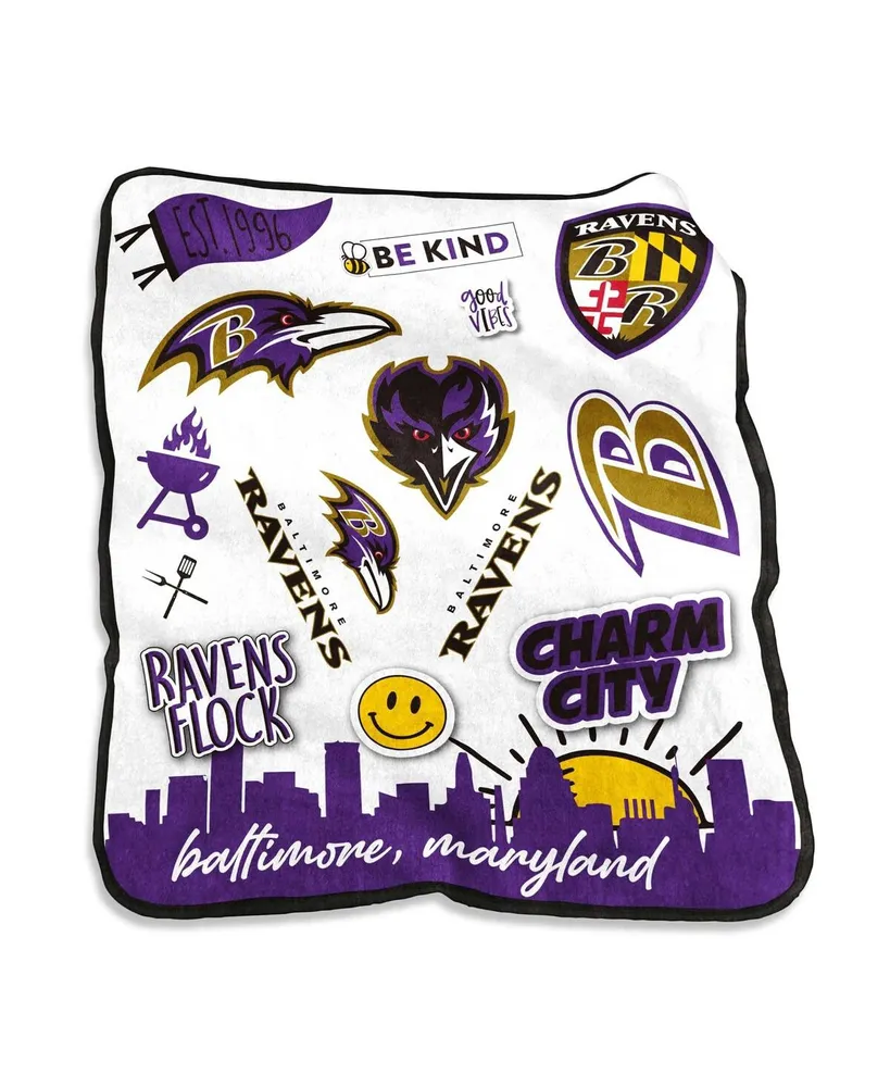 Baltimore Ravens 50'' x 60'' Native Raschel Plush Throw Blanket