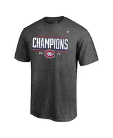 Men's Fanatics Heathered Charcoal Montreal Canadiens 2021 Stanley Cup Semifinal Champions Locker Room T-shirt