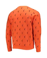 Men's and Women's Orange Wnba Logowoman All Over Logo Pullover Sweatshirt