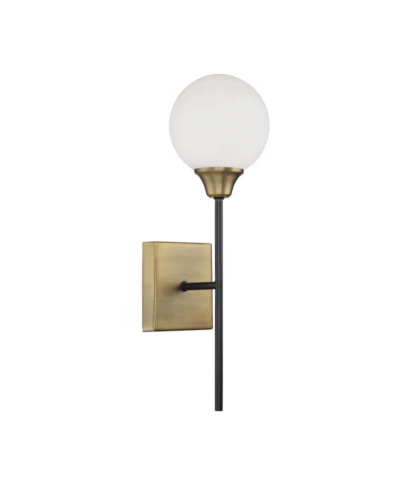 Trade Winds Lighting 1-Light Wall Sconce In English Bronze And Warm Brass