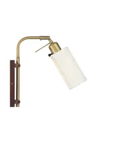 Trade Winds Otis 1-Light Adjustable Wall Sconce in Redwood with Natural Brass