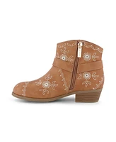 Jessica Simpson Little Girls Layla Embroidered Side Zipper Booties