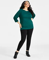 Style & Co Plus Pima Cotton 3/4-Sleeve Top