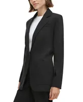 Calvin Klein Petite Notched-Collar One-Button Jacket