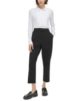 Calvin Klein Petite Pleat-Front Cropped Ankle Pants