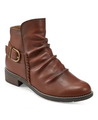 Earth Women's Naira Round Toe Ruched Casual Booties