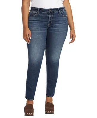 Silver Jeans Co. Plus Elyse Mid Rise Comfort Fit Straight Leg
