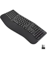 Delton Ergonomic Wireless Computer Keyboard - Full Size Design with Wrist Rest